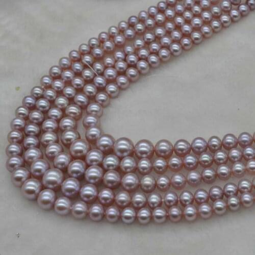 AAA 4-9mm natural lavender real freshwater pearl string Q30322
