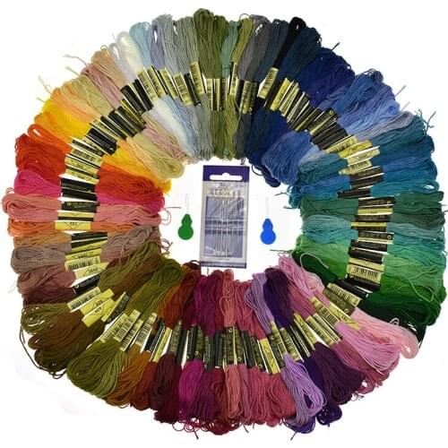 New Arrival 100Pcs Mix Color Cotton Sewing Skeins Cross Stitch Embroidery Thread DIY Silk Line Branch Similar Thread Floss