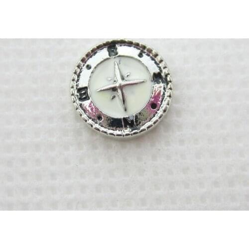New Arrival 20pcs/lot Silver Compass Floating Charms Living Glass Memory Lockets Pendants DIY Jewelry Accessories Charm