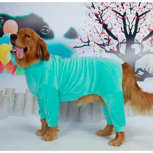 Large and medium-sized dog clothes Lightweight soft pullover dog pajamas Velvet knuckle guard four-legged pajamas Full coverage
