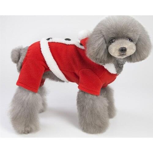 Pet Dog Clothes Winter Warm Coat Jacket Christmas Xmas Clothing For Dogs Red Chihuahua Teddy Dogs Costume Jumpsuit