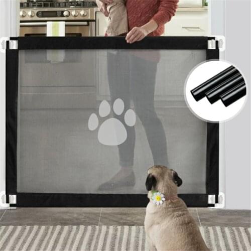 Pet Barrier Fence Dog Isolation Net Portable Folding Stairs Gate for Cat Baby Safety Fence Home Pet Separation Mesh Guard Door