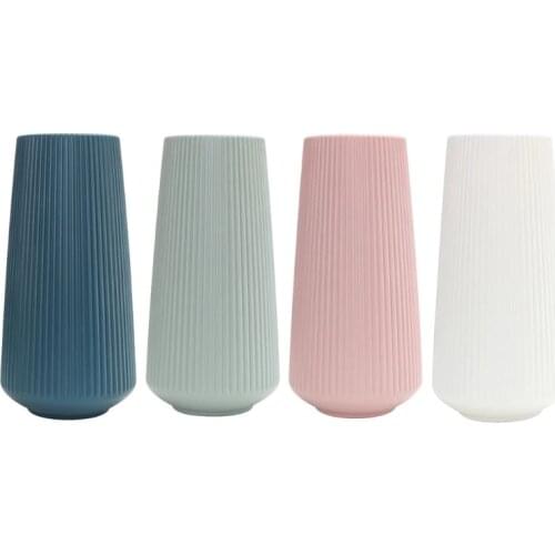 Plastic Origami Vase Imitation Ceramic Flower Vase Basket Nordic Tabletop Plants Arrangement Container Home Office Decoration