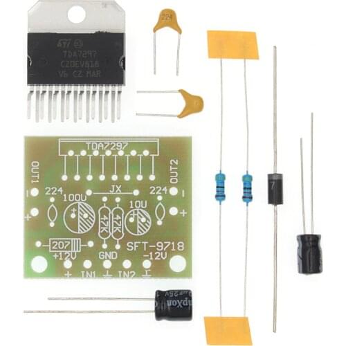 1set TDA7297 amplifier board spare parts dc 12v grade 2.0 dual audio encoding 15w electronic diy kit