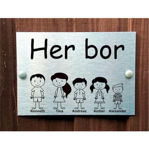 DIY House Number Norwegian Door Plaque Personalised Family House Name Sign for 5 People Only House number