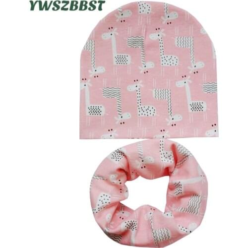 New Baby Hat for Girls Boys giraffe Outdoor Warm Autumn Winter Cotton Baby Girls Hat Baby Boys Cap Kids Beanie Child Neck Scarf