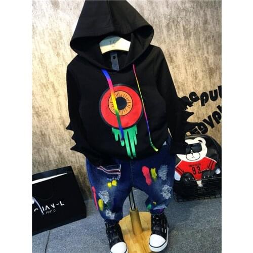 Toddler Tracksuit Autumn Baby Clothing Sets Children Boys Girls Fashion Brand Clothes Kids Hooded T-Shirt Jeans 2 Pcs Suits