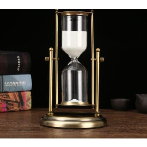 Retro Creative Zinc Alloy Glass Hourglass 15/30/60 Minutes Timer Modern Art Minimalist Craftwork Home Desk Decoration Accessory