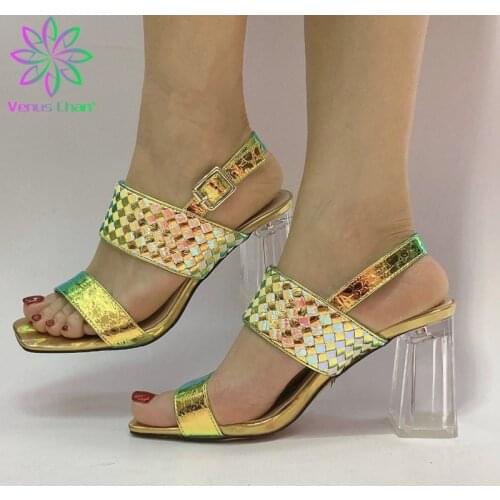 Latest Design 2020 Sexy Platform Pumps Summer High Heeled Shoes for Women Italian In Women High Quality African Wedding Shoes