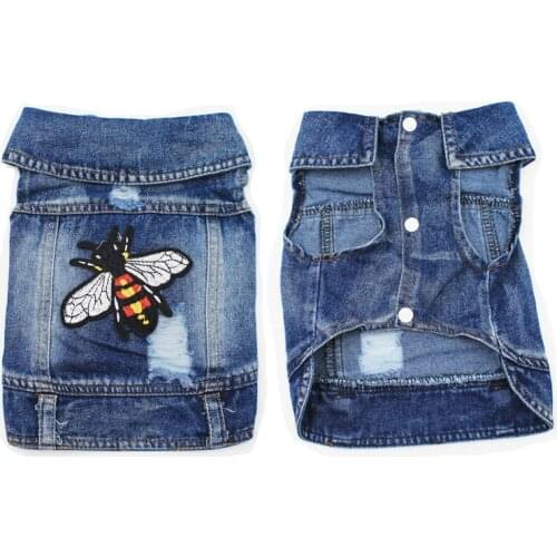 Spring Summer Dog Clothes for Yorkies Embroidered Dog Jeans Clothes Cute Cowboy Vest for small Dogs Chihuahua Jacket Ropa Perro