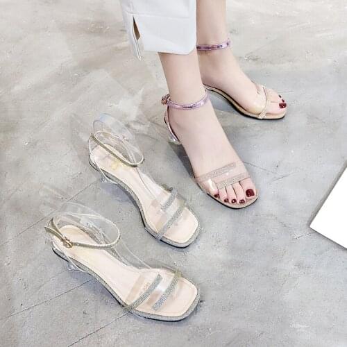 2020 womens sandals Fashionable Square head Comfortable heel Non-slip sole Simple elegant party weeding shoes for women U23-11