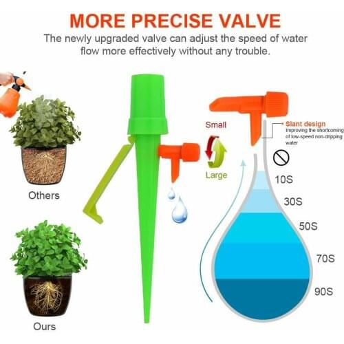 12Pcs Garden Cone Lazy auto Watering seepage Spike adjustable valve Plant Flower Waterers Bottle Irrigation Practical Sprinkler