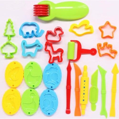 23pcs Plastic Play Dough Tools Set Toy Educational Plasticine Mold Modeling Clay Kit Slime Toys For Children