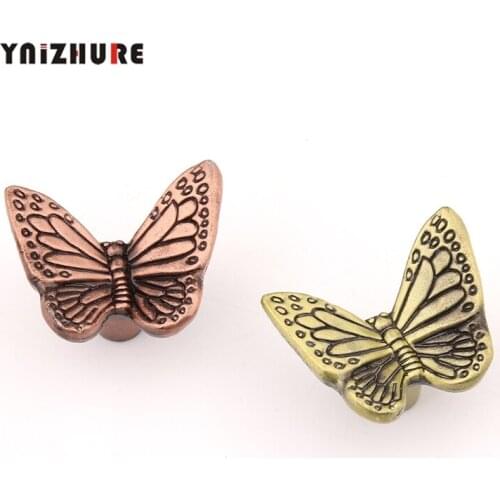 36*31mm Antique Butterfly Bronzed Vintage Furniture Handle Drawer Knobs Kitchen Cupboard Cabinet Pulls Door Handles With screw