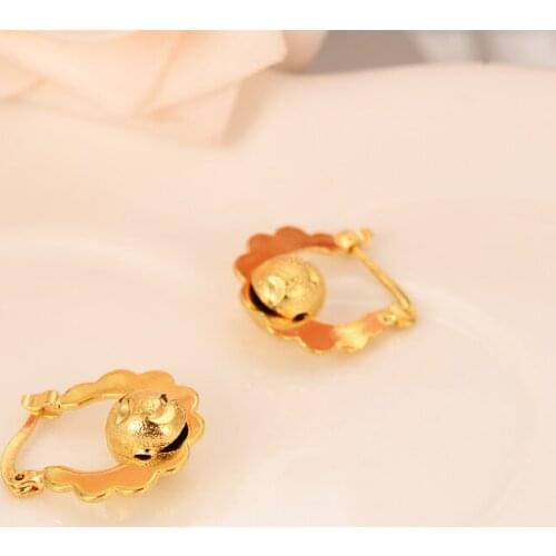 Bangrui gold beads Heart Earring For Girls/Ladies Birthday Gift Trendy Gold Color Engagement /Wedding Bands Promise Earring