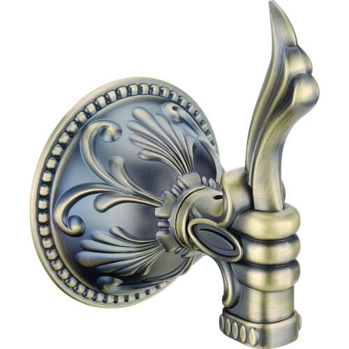 Free shipping Antique brass finish modern Luxurious flowers design Robe Hook clothes hook