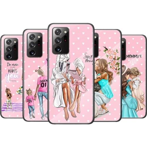 Tempered Glass Cover Hot Mom Love Baby For Samsung Galaxy M51 M31 M21 A70 A50 A40 A30 A20 A10 Shockproof Shell Phone Case