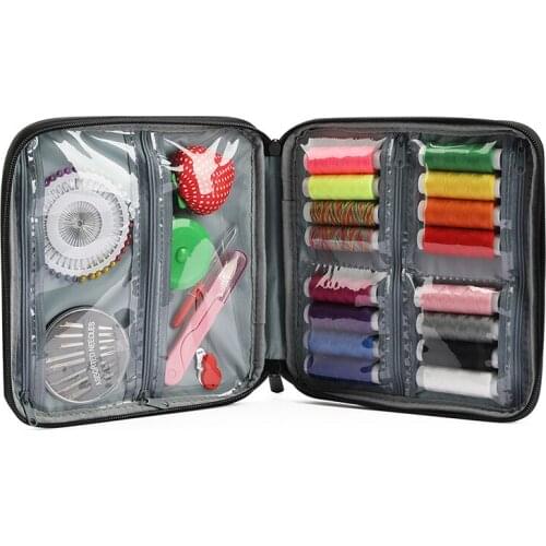 Home Sewing Kit With Gray Color Bag Polyester Yarn Sewing Thread Metal Aluminum Sewing Needle DIY Sewing Accessories Tools 2021