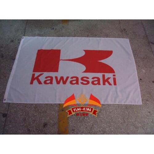 Kawasaki motor racing team flag, 90*150CM polyster flagking brand flag