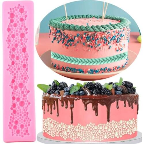 Hot Pearl Rim Silicone Mold Cake Border Bubbles Fondant Decorating Tools Resin Clay Candy Molds ​Chocolate Gumpaste Moulds