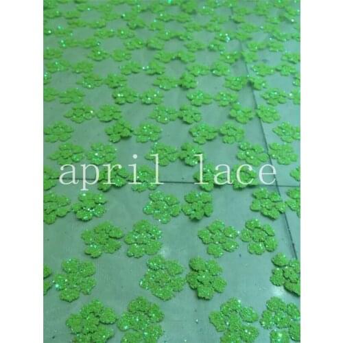 Hl007 5yards green dobby glued glitter sparkle shining net tulle mesh lace for party/sawing/wedding /veil,send by dhl