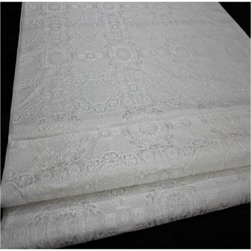HLQON brocade yarn dyed white fabric patchwork felt tissue telas bed sheet cheongsam dress children coat cloth 75cm width