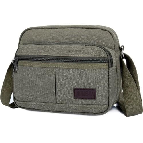 Canvas Crossbody Shoulder Bag Men Zipper Casual Travel Messenger Pack Male Shoulder Sling Working Bags Bookbag Briefcase