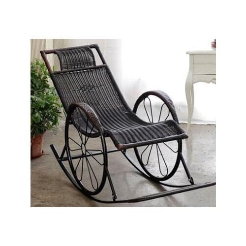 Cane rocking chair adult deck chair. Leisure chair. Rocking chair