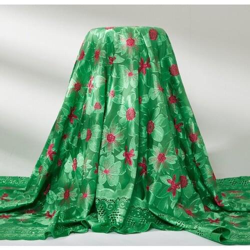 Lace Fabric Green Swiss Voile Cotton Fabric 2021 Austri Cotton Embroidery Sewing Fabrics 5 Yards Dresses For Woman Party A 2522