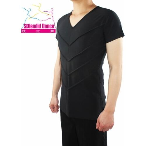 Fashion new V collar Latin dance exercise short sleeve exercise shirt modern dance performance clothing free shipping hot sale