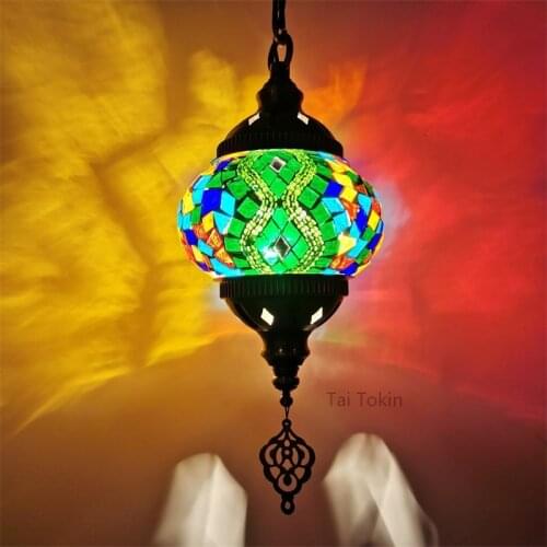 Newest Mediterranean style Art Deco Turkish Mosaic Pendant Lamp Handcrafted mosaic Glass romantic pendant light
