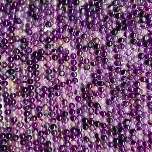 Wholesale 8mm Round Natural Purple Agate Stone Strands For Braclet Making