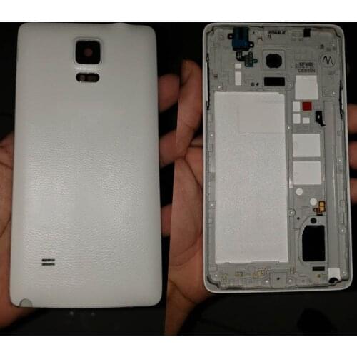 Full Housing for Samsung Galaxy Note 4 N910 N9100 Housing Metal Middle Frame Plate Bezel+Battery Back Cover(Dual card version)