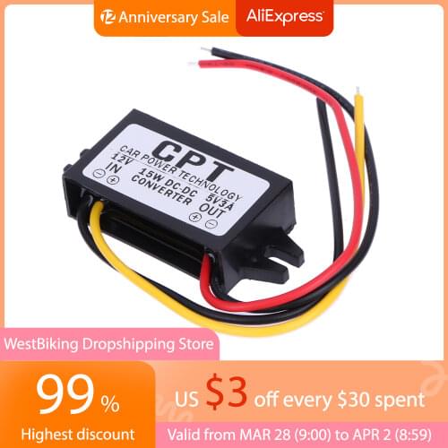 DC to DC Converter Regulator 12V to 5V 3A 15W Car Led Display Power Supply