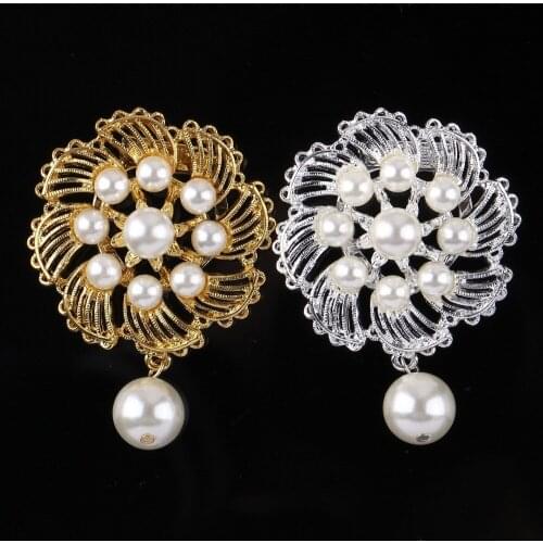 Simple Round Pearl Brooch Jewelry For Women/men Fashion Jewelry Brooch Pins Metal Scarf Wedding Gift Diy Jewellery Accessories