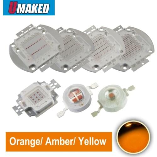 High Power LED Bead yellow amber orange 1W 3W 5W 10W 20W 50W 100W Emitter Light chip COB 590/595/600nm lamp lighting beads