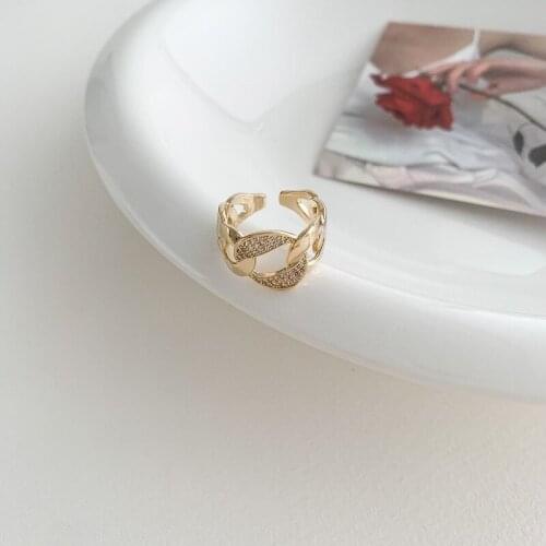 TIMEONLY Creative Double Layering wide metal ring for women Female shiny Rhinestone open rings anniversary gifts Accessories