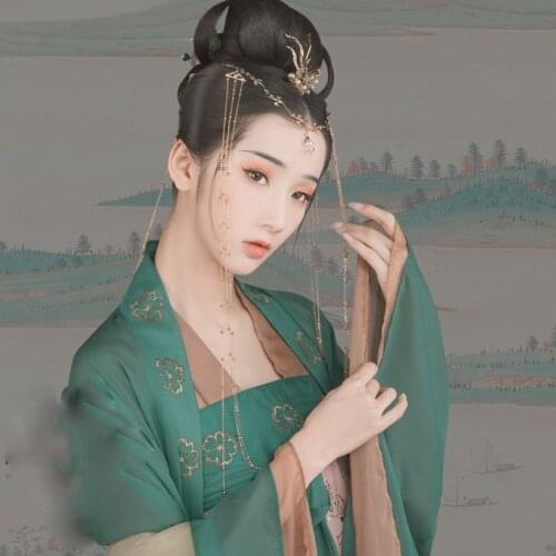 WYJN Xiang Yue Spring Green Tang High Waist Ruqun Princess Palace Maid Costume Hanfu Photography Classical Dance Costume Cosplay