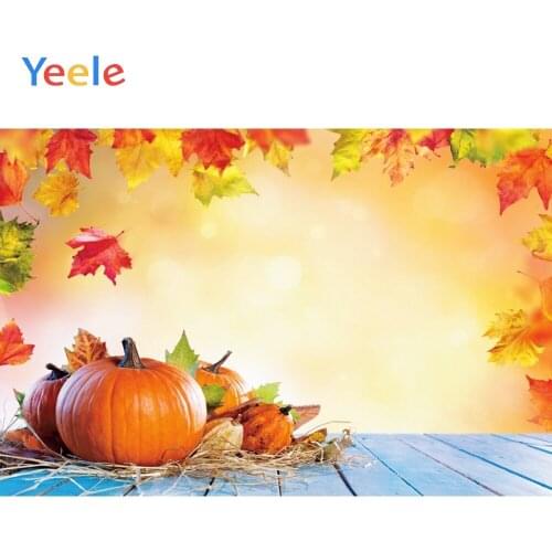 Autumn Pumpkin Farm Fallen Leaves Wood Floor Baby Portrait Backdrop Vinyl Photography Background For Photo Studio Photophone