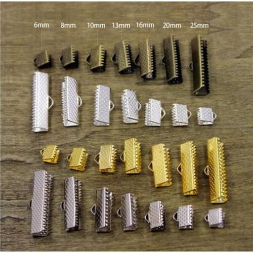 50pcs a lot, Lace Ribbon Clips Clamps End Connector For DIY Necklace Bracelet Making Many Colors Sizes