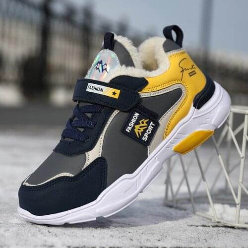 Winter Children Shoes For Kids Sneakers Boys Casual Shoes Boys Sneakers Girls Shoes School Student Plush Fur Lining Warm 2020