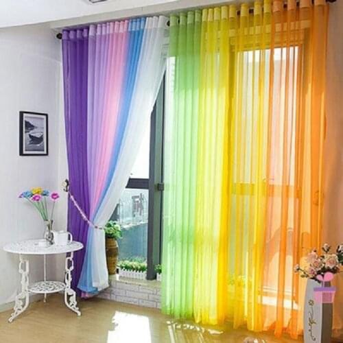1x2m Anti-Mosquito Voile Curtain Pure Color Glass Screen Transparent Window Screen Color Breathable Curtain