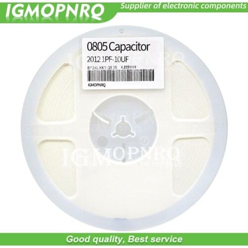 1Reel 0805 smd capacitor ceramic 1PF-10UF 4.7PF 6.8PF 330PF 680PF 22NF 33NF 220NF 1UF 2.2UF 4.7UF 10UF new original