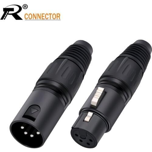 1pc 4Pin XLR Microphone Audio Cable Plug XLR Male Female Connector Cannon Cable Terminals for MIC Solder Connector