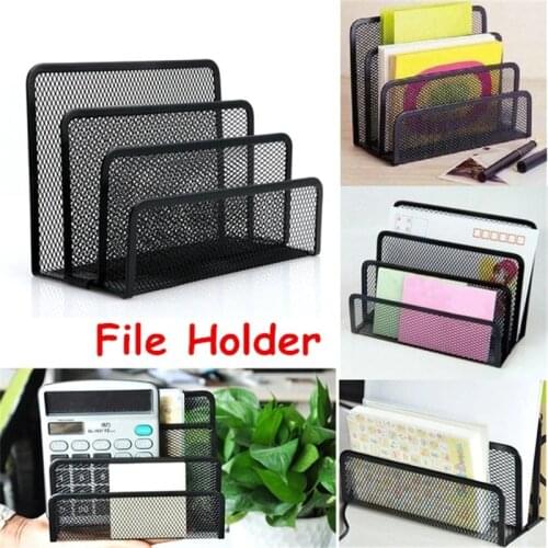 1pcs Black Mesh Letter Paper File Storage Rack Holder Tray Organiser Desktop Office