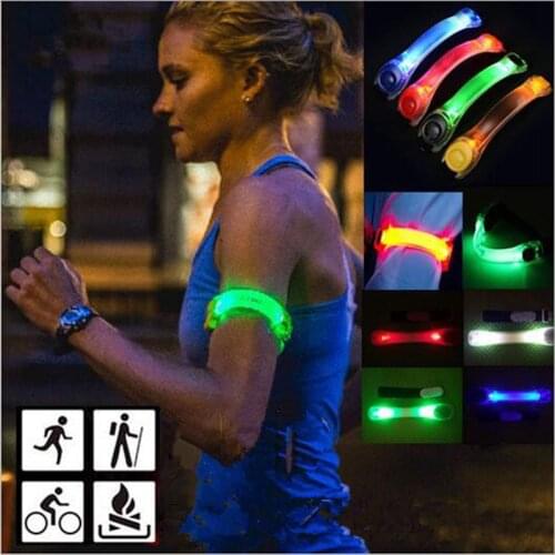 1PCS 4 Color Reflective Safety Belt Arm Strap Night Cycling Running LED Armband Light Outdoor Sports
