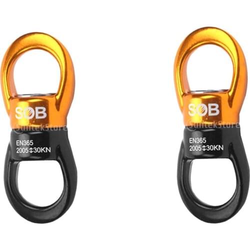 2pcs 30KN Rock Climbing Swivel Rotor Hook Swivel Ring Rotary Connector 83mm for Wall Equipment Mountaineering Rock Climbing