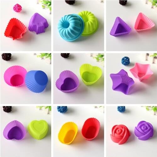 2 pcs 3cm Mini Maffin Cup Baking Seven Pretty Bags Cooking Tools Silicone Mold Baking Fondant Sugar Craft Molds DIY Cake