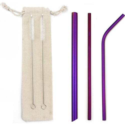 6pcs 304 Stainless Steel Straws Spear Point Straw Reusable Metal Drinking Straws Set Engrave Logo For Party Bar Accessories