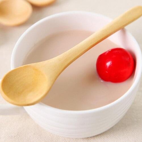 9Pcs Small Wooden Spoons Dessert Coffee Ice Cream Honey Kids Baby Spoon Gift